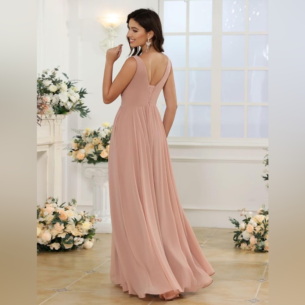 Elegant Chic Mint/Sage Floor Length Sleeveless Dress - Picture 2 of 3